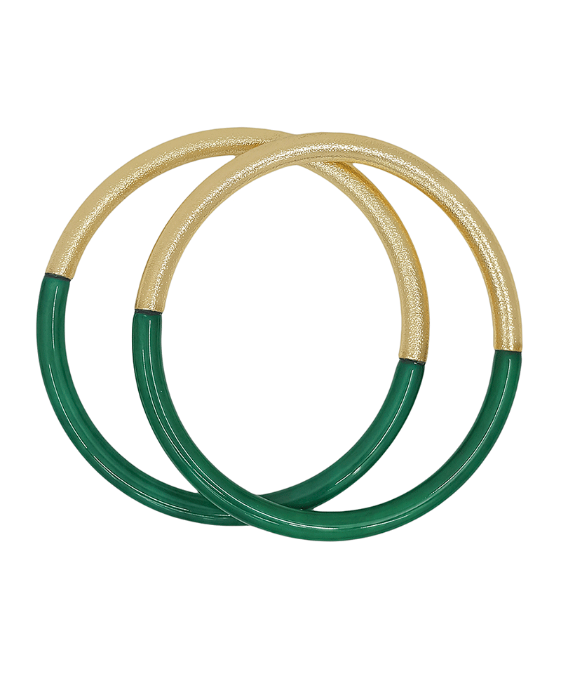 Texture Metal & Resin Bangle Bracelet