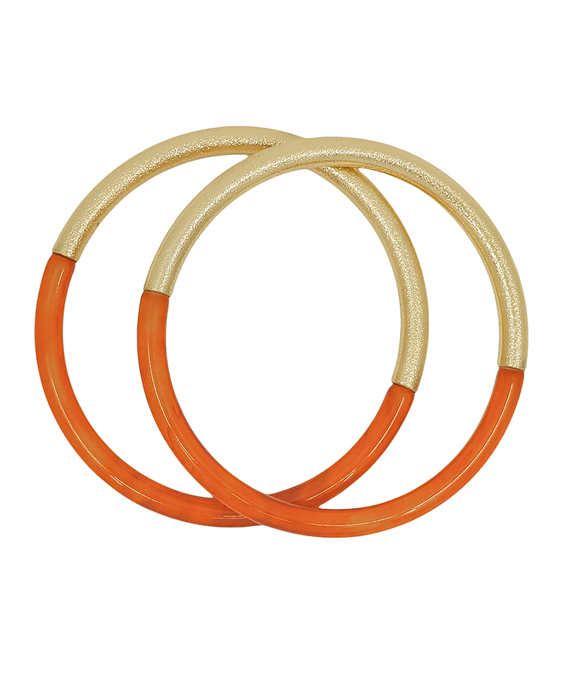 Texture Metal & Resin Bangle Bracelet