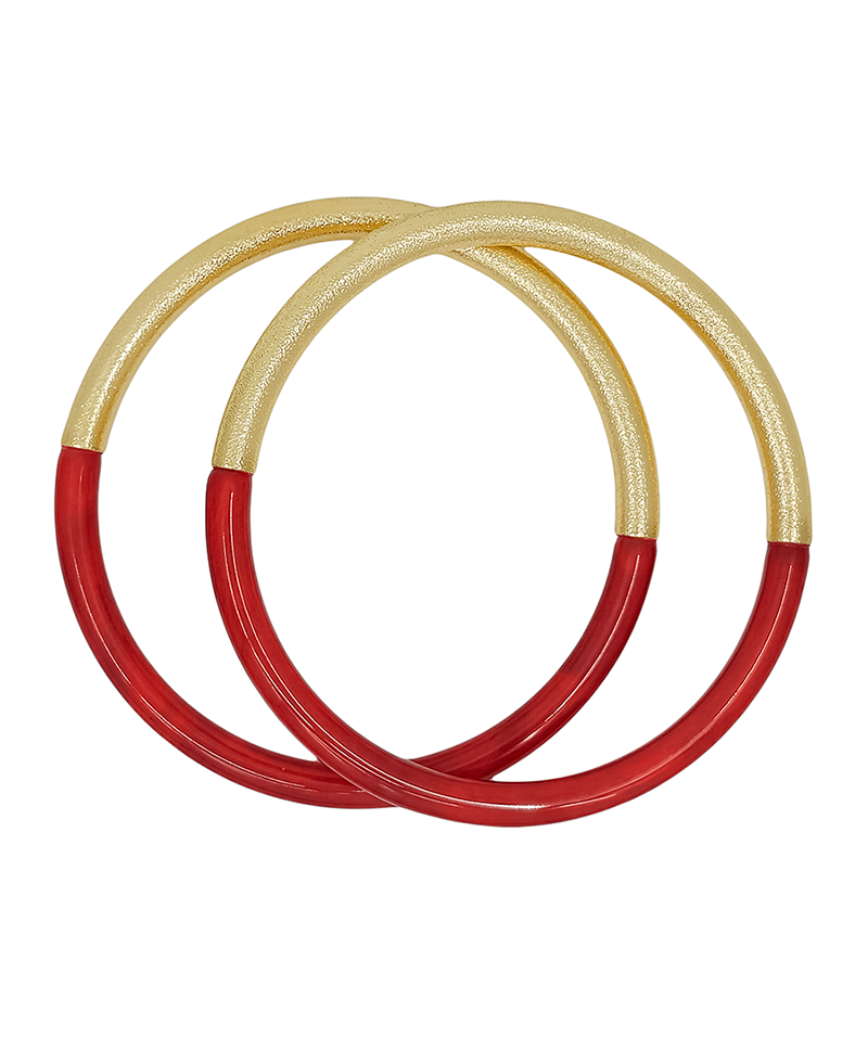 Texture Metal & Resin Bangle Bracelet