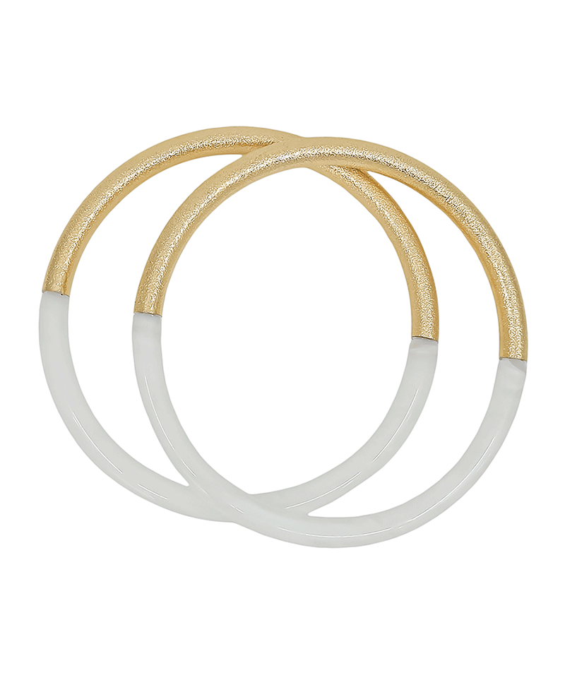 Texture Metal & Resin Bangle Bracelet