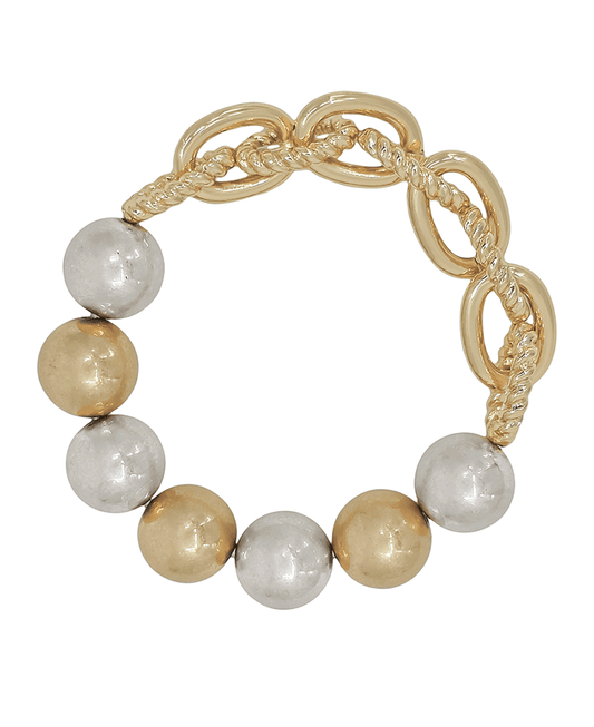 16mm Metal Ball & Chunky Chain Bracelet