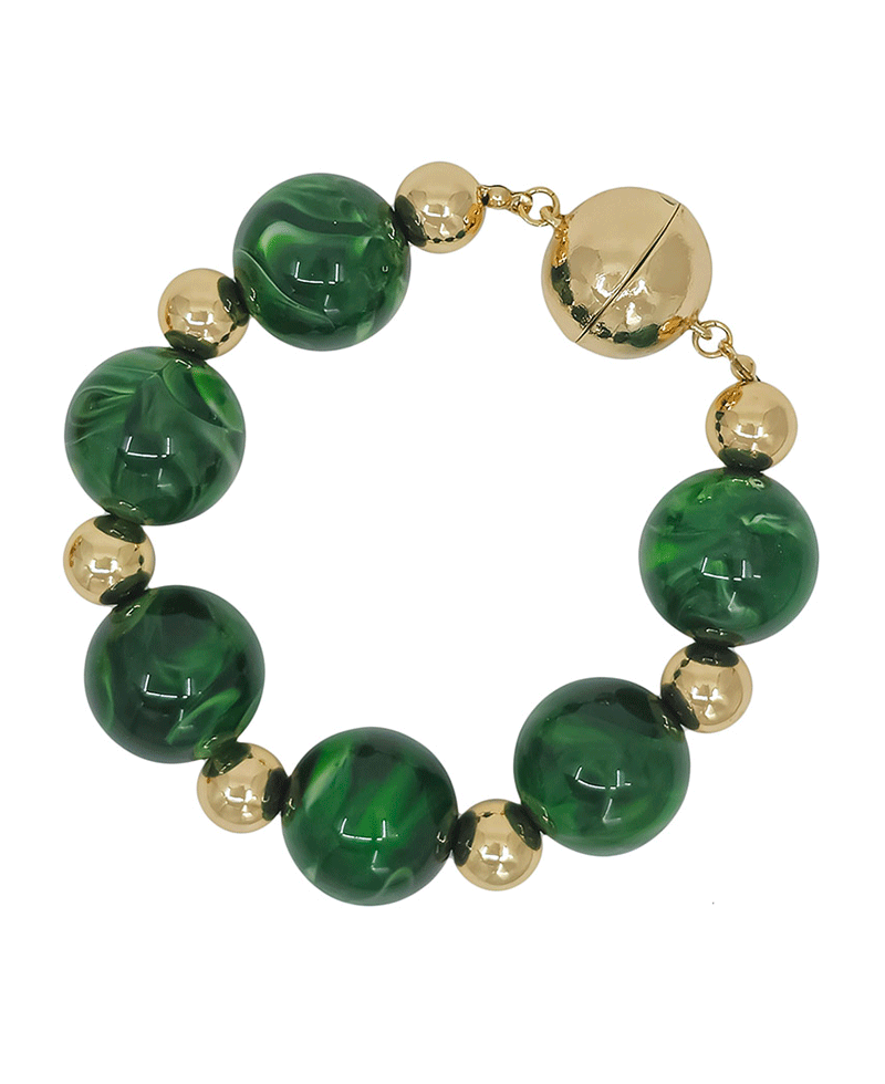 20mm Resin Beads & CCB Magnetic Bracelet