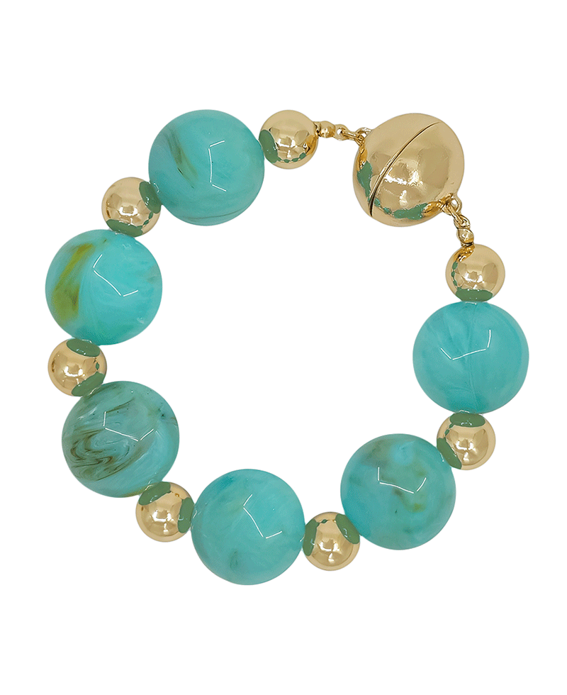 20mm Resin Beads & CCB Magnetic Bracelet