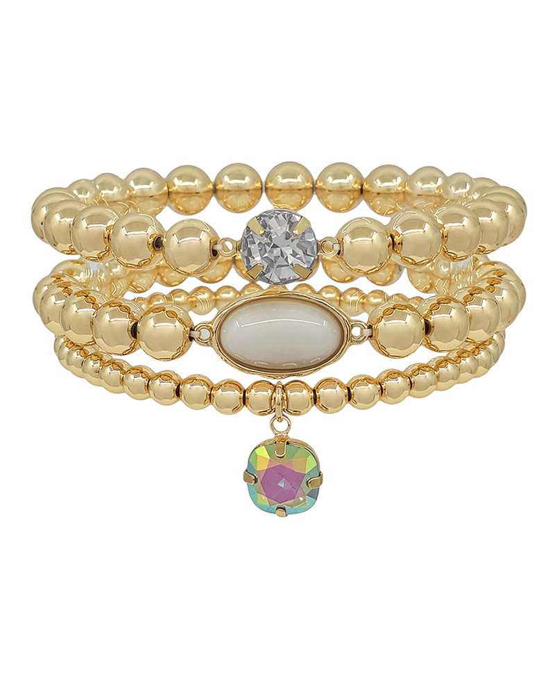 Stone Accent CCB Stretch Bracelet