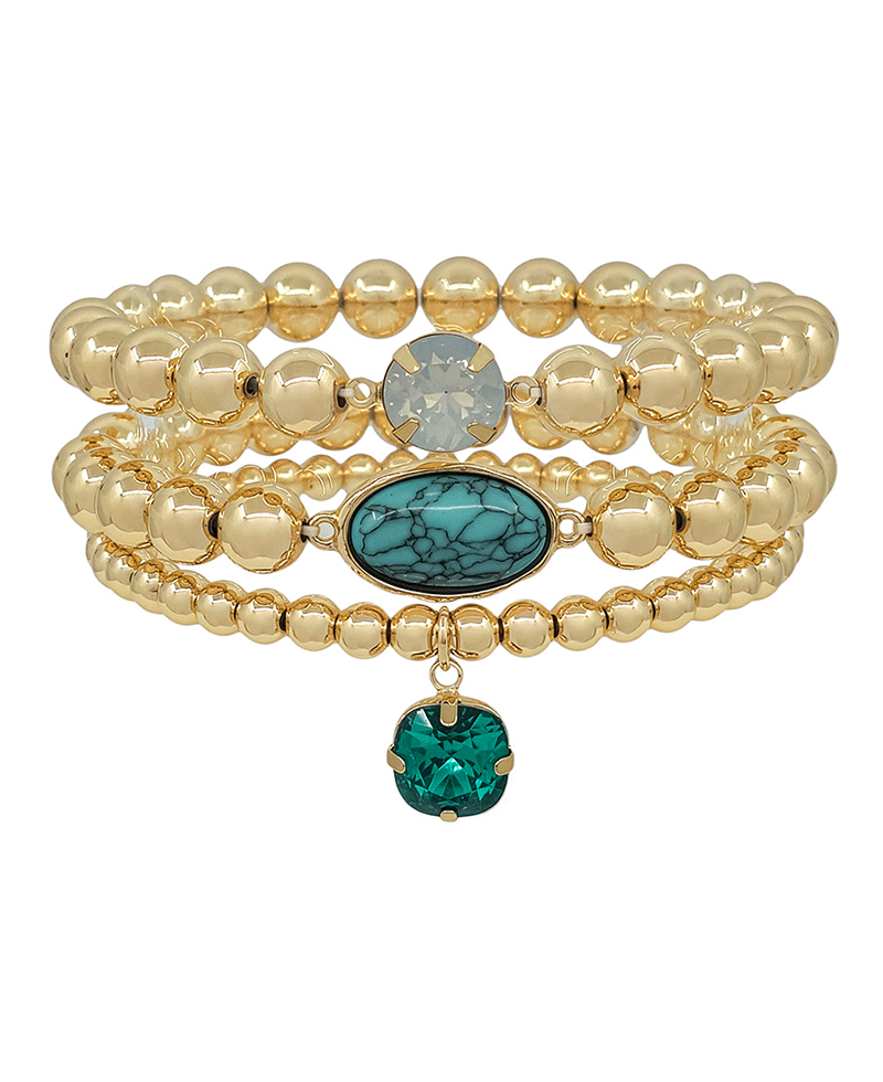 Stone Accent CCB Stretch Bracelet