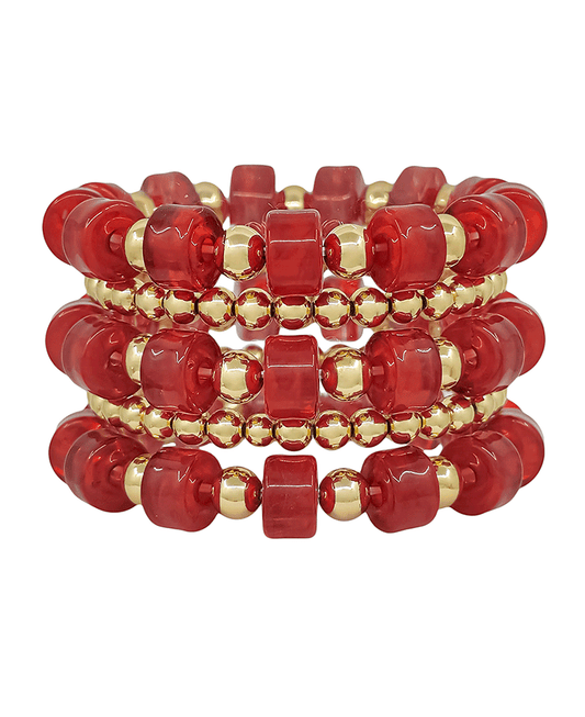 12mm Flat Resin Beads & CCB Bracelet