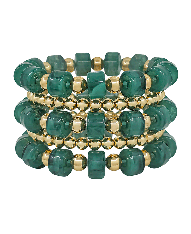 12mm Flat Resin Beads & CCB Bracelet
