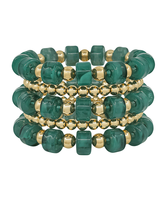 12mm Flat Resin Beads & CCB Bracelet