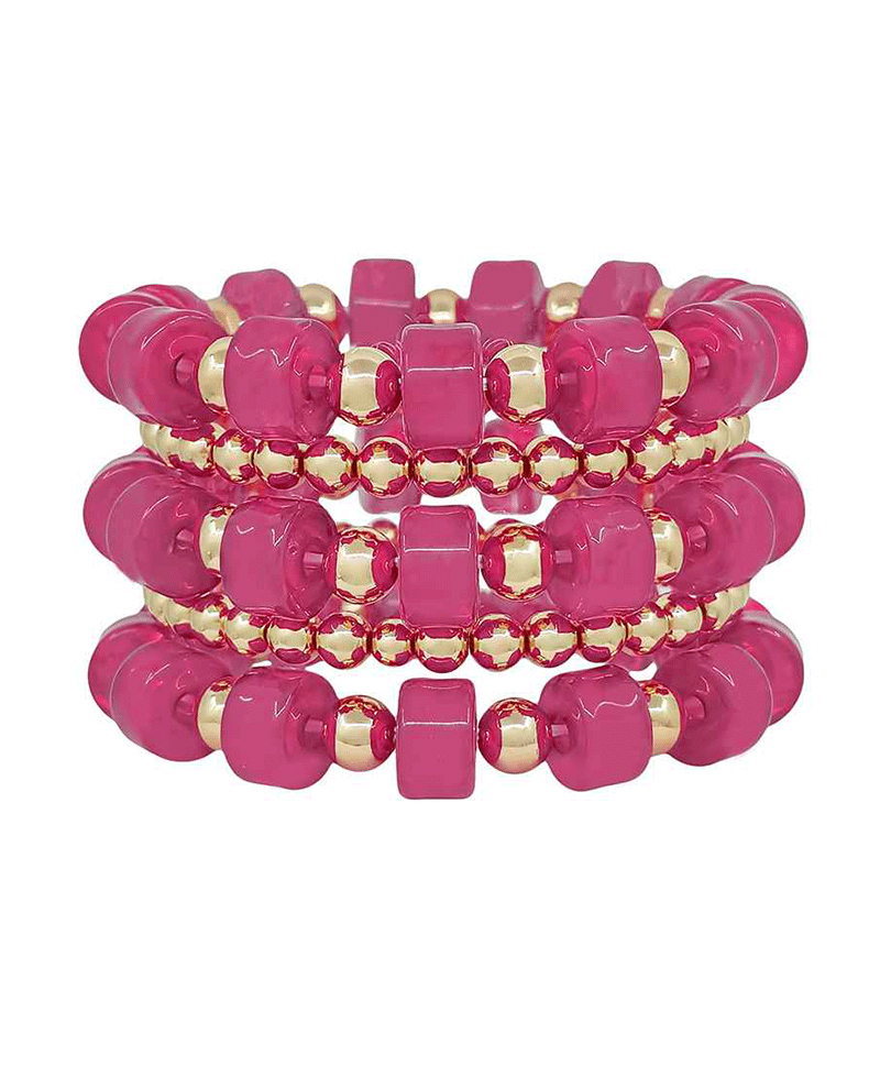 12mm Flat Resin Beads & CCB Bracelet