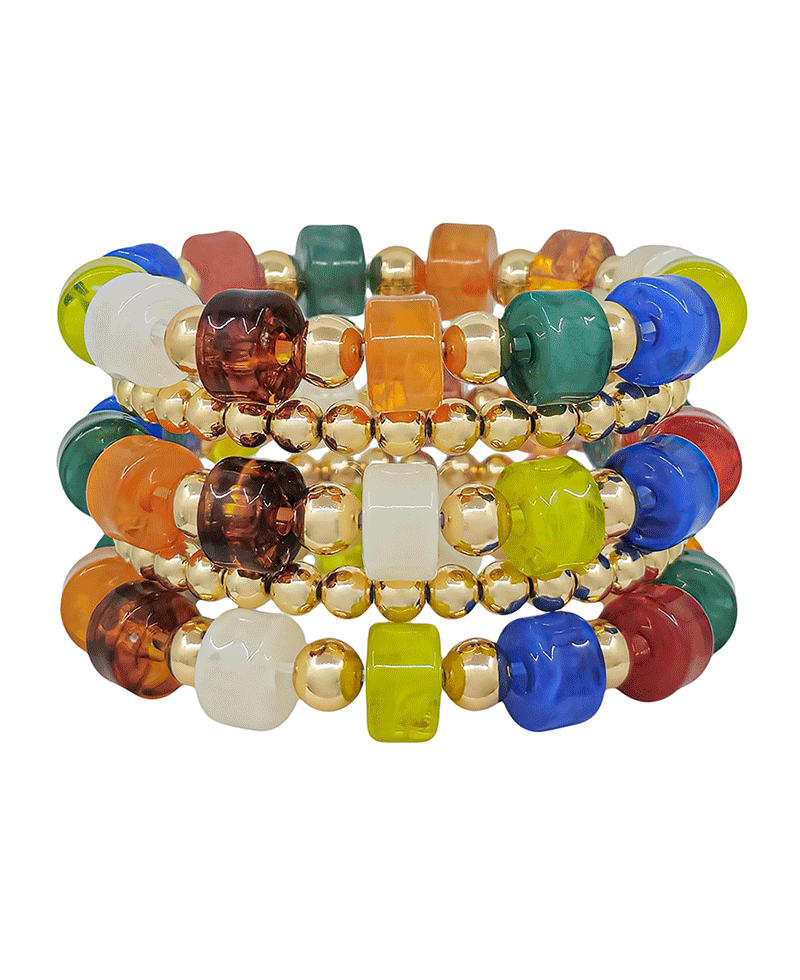 12mm Flat Resin Beads & CCB Bracelet