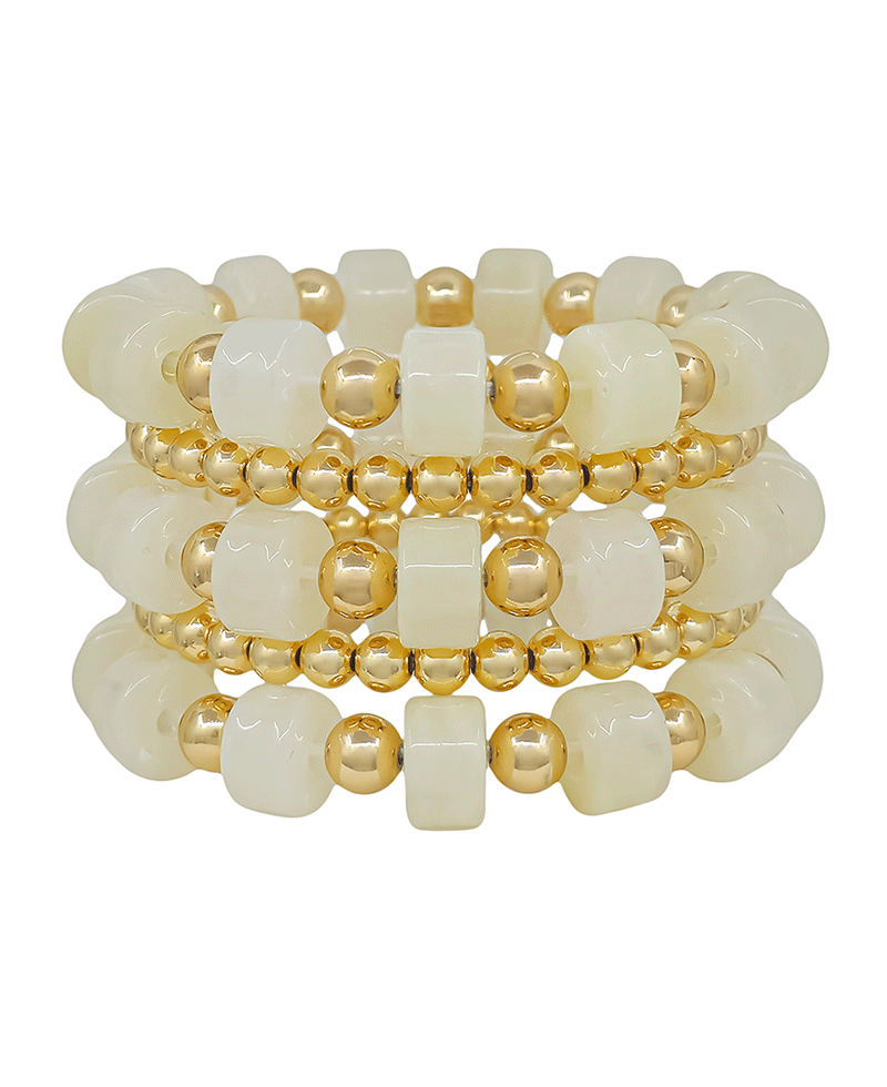 12mm Flat Resin Beads & CCB Bracelet