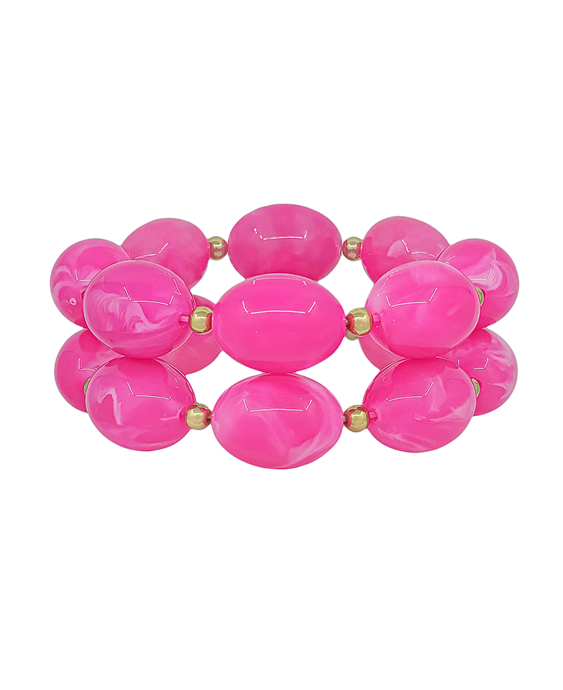 25mm Oval Resin 2 Set Stretch Bracelet