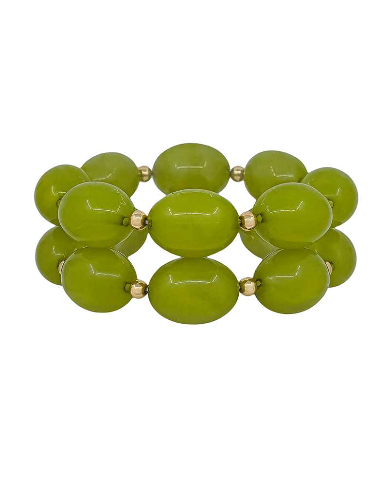 25mm Oval Resin 2 Set Stretch Bracelet