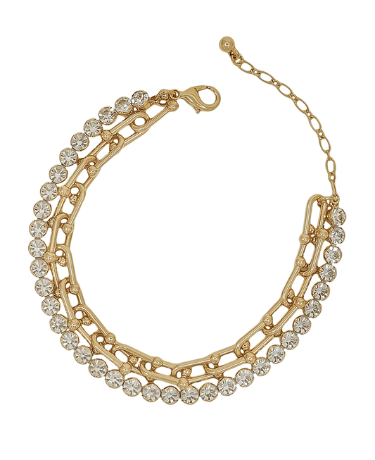 Layered Chain & Stone Bracelet