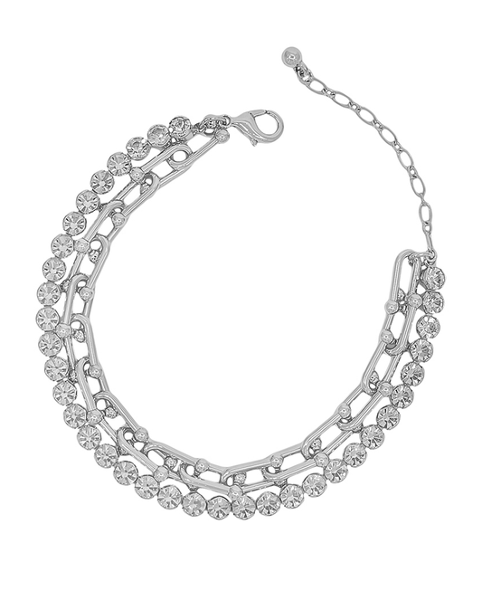 Layered Chain & Stone Bracelet