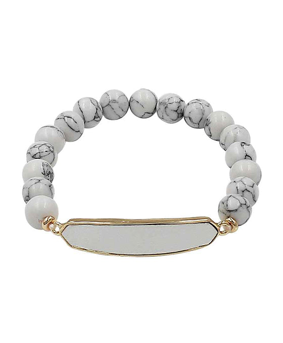 Natural Stone Leather Bracelet