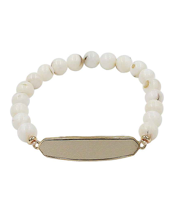 Natural Stone Leather Bracelet