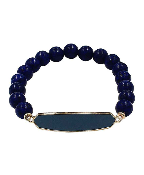 Natural Stone Leather Bracelet