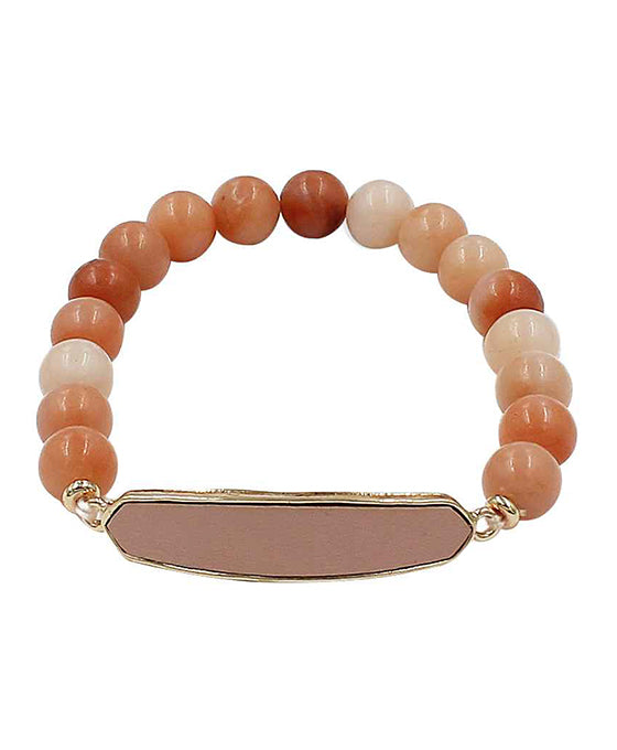 Natural Stone Leather Bracelet