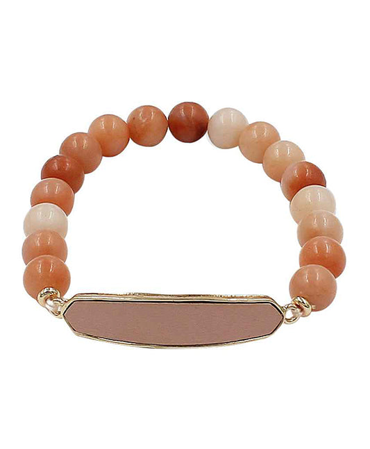 Natural Stone Leather Bracelet