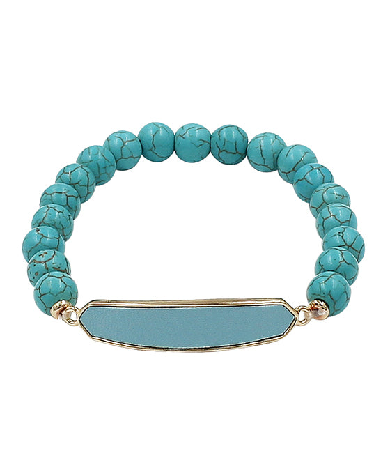 Natural Stone Leather Bracelet