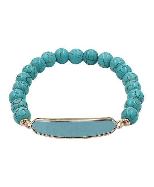 Natural Stone Leather Bracelet