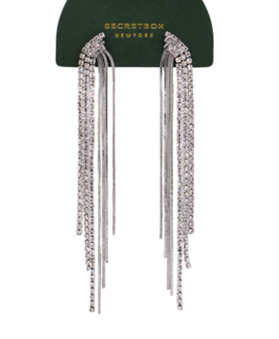 Rhinestone Chain Fringe Drop Earring