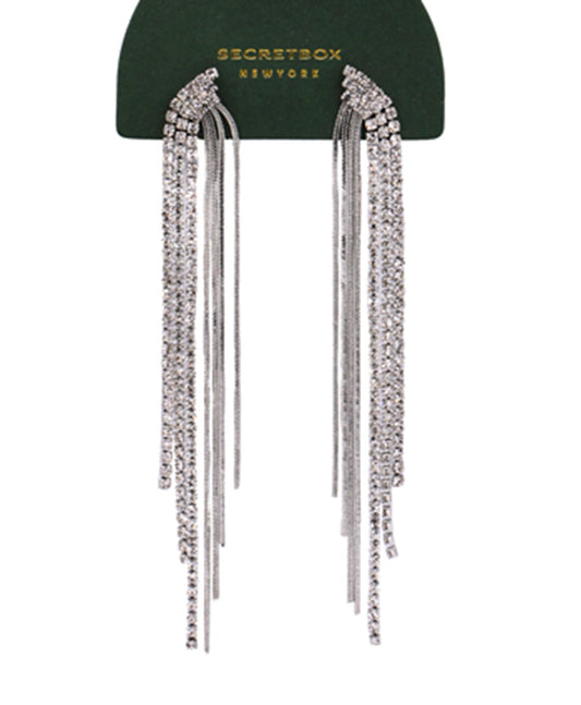 Rhinestone Chain Fringe Drop Earring