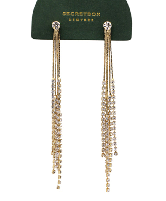 Snake Chain Rhinestone Fringe Drop Earring