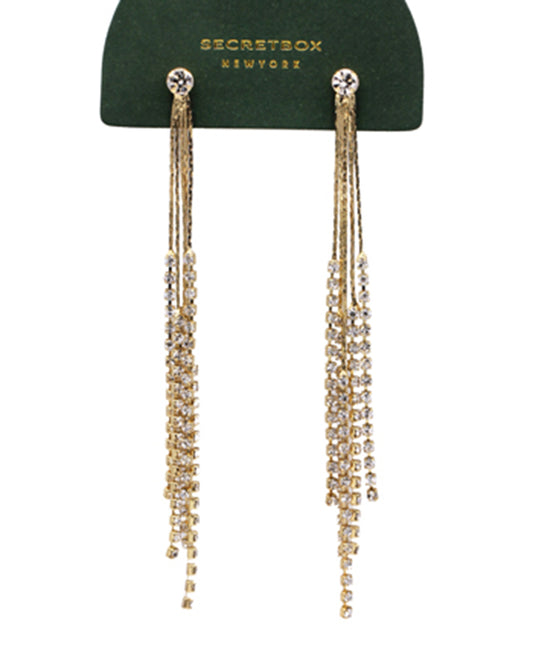Snake Chain Rhinestone Fringe Drop Earring