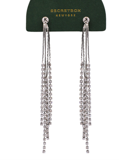 Snake Chain Rhinestone Fringe Drop Earring