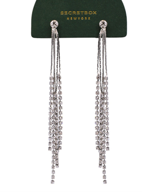 Snake Chain Rhinestone Fringe Drop Earring