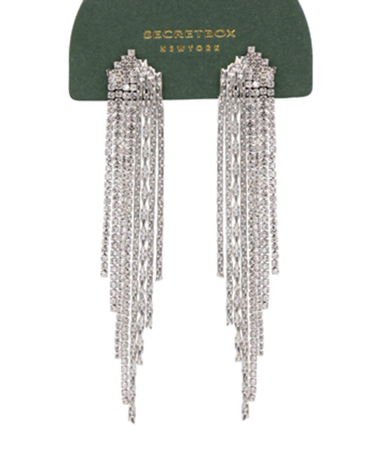 Rhinestone Fashion Chain Fringe Drop Earring