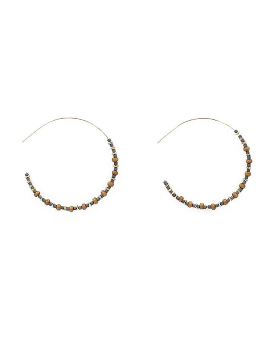 Silicone Coated & Glass Beads Hoop Earring