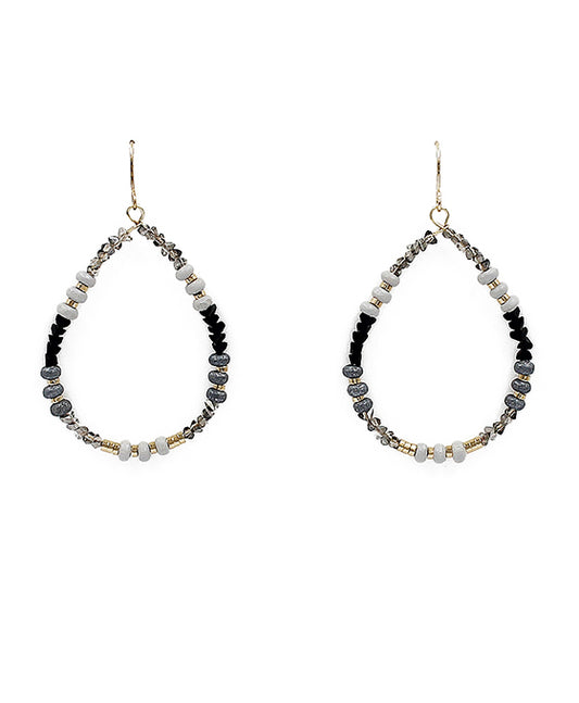 Wood & Glass Beads Earring
