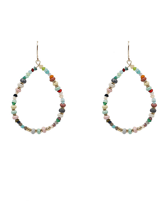 Wood & Glass Beads Earring