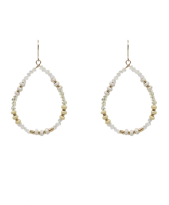 Wood & Glass Beads Earring