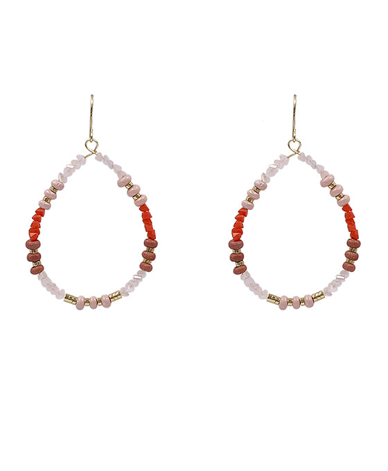 Wood & Glass Beads Earring