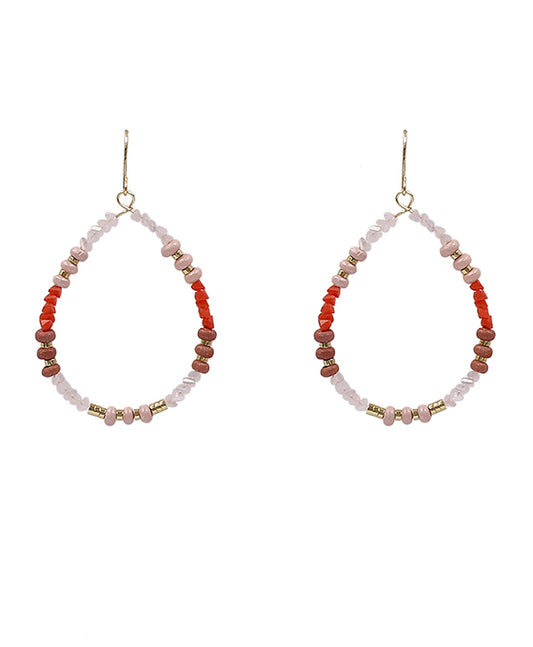 Wood & Glass Beads Earring