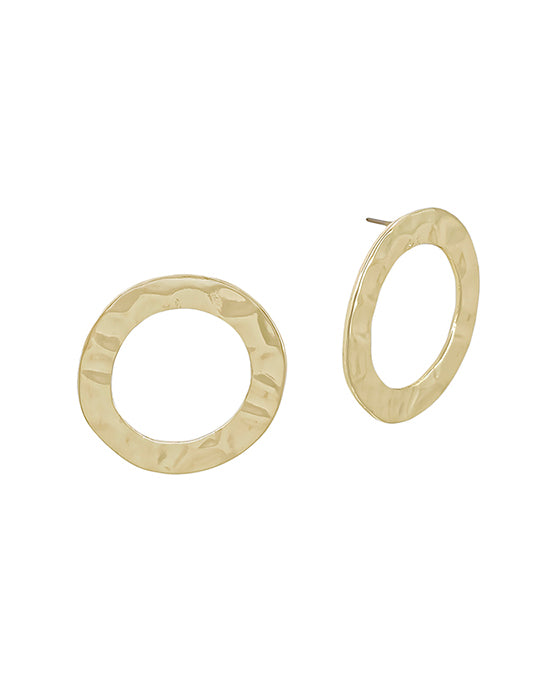 Round Hammered Casting Post Earring
