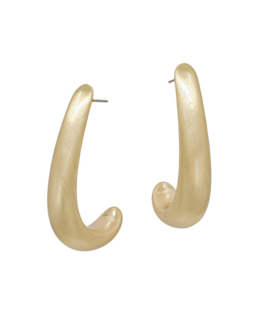 Medium Curved Metal Earring