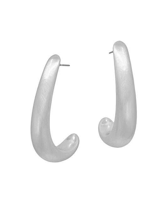 Medium Curved Metal Earring