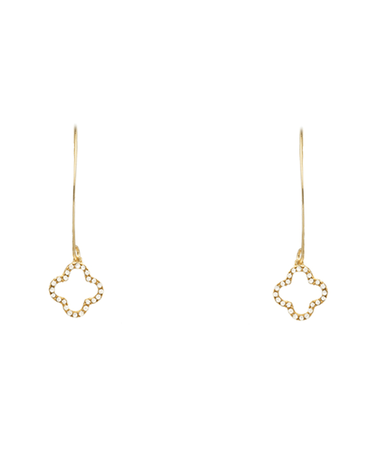 Clover Pave Earring - 2.2"