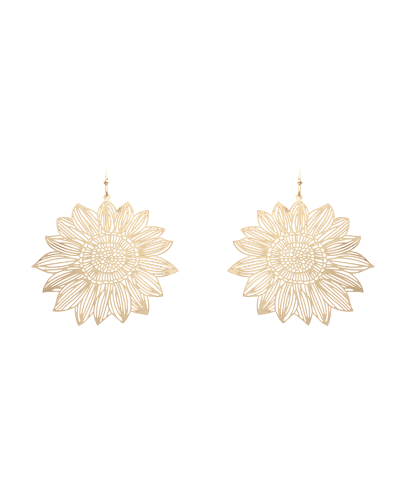 Sunflower Filigree Earring - 2.25"