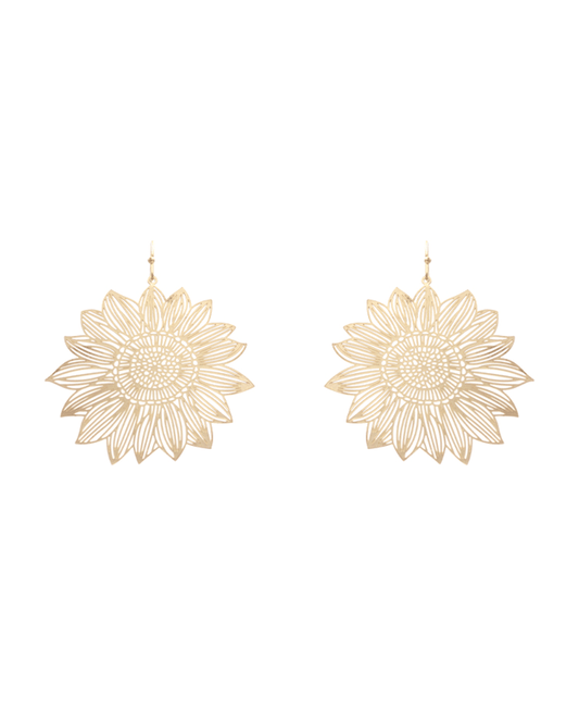 Sunflower Filigree Earring - 2.25"