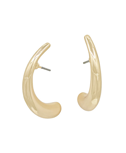 Hook Shape 1.2 Inches Metal Post Earring