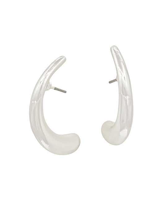 Hook Shape 1.2 Inches Metal Post Earring