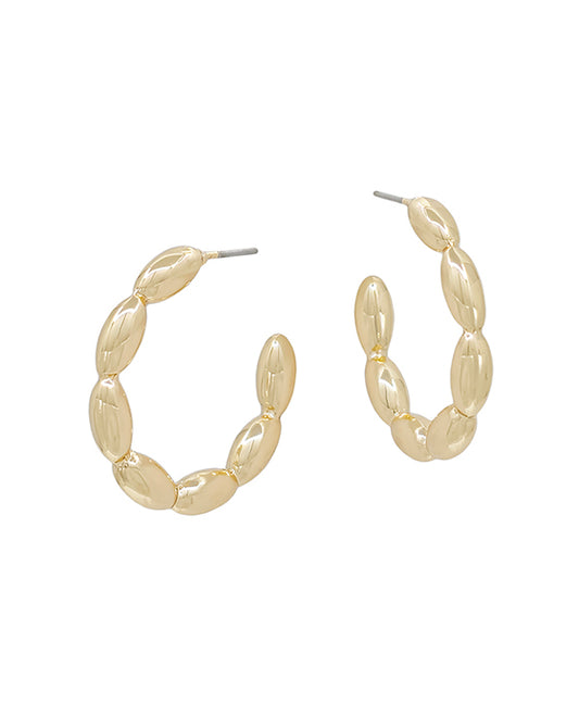 1.2 Inches Oval Casting Hoop Earring