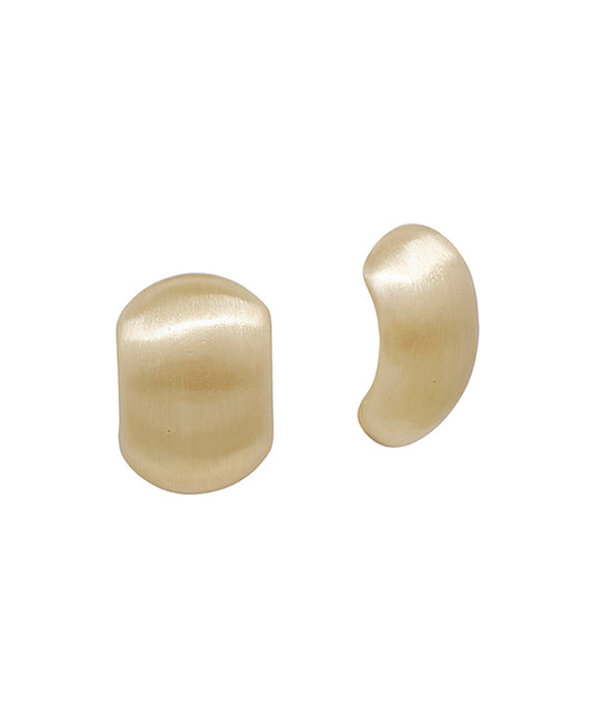 1.2 Inches Volumed Round Satin Post Earring