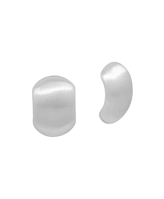 1.2 Inches Volumed Round Satin Post Earring